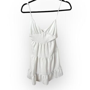 Altar’d State White Tiered Mini Dress | Size Small